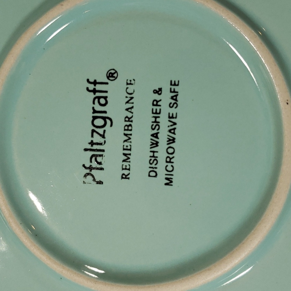 Two Pfaltzgraff Teal Remembrance dinner salad - Picture 3 of 8